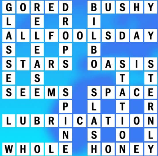 G-2 World Biggest Crossword Answer