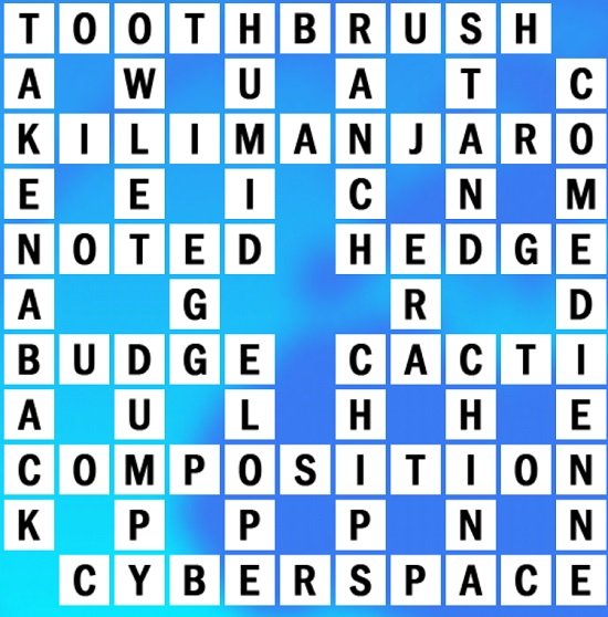 K-17 World Biggest Crossword Answer